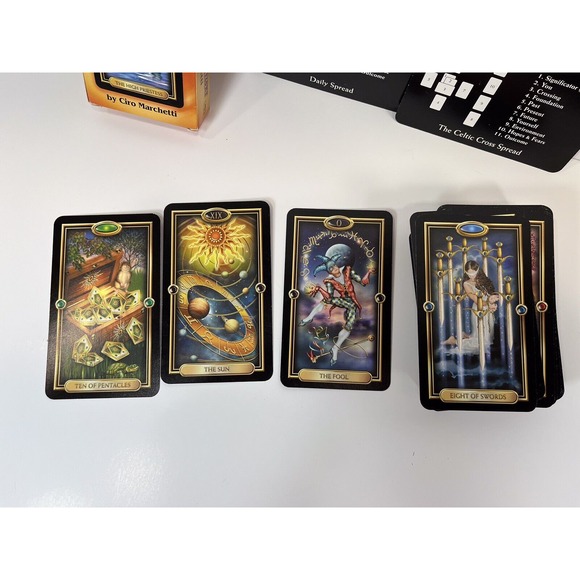 Gilded Tarot Cards Deck by Ciro Marchetti Divination Complete Set - Picture 3 of 13